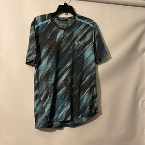 Nike Dry Fit Short Sleeves Short Blue & Gray L